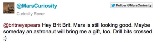 Mars Curiousity Tweets Britney Spears